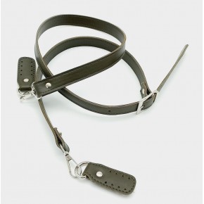 Çanta Aksesuar 140X2 Cm Suni Deri Gümüş Tokalı Haki Renk Çanta Sapı