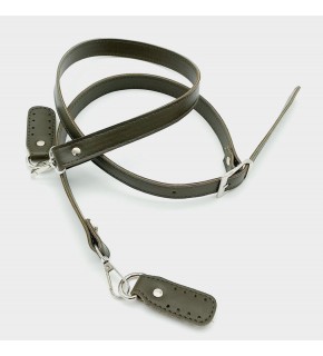 Çanta Aksesuar 140X2 Cm Suni Deri Gümüş Tokalı Haki Renk Çanta Sapı