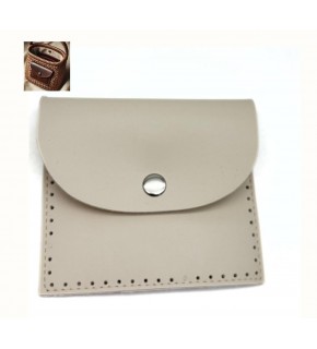 Çanta Aksesuar 14X12.5 cm cm Bej Renk  Çıtçıtlı Suni Deri Cep