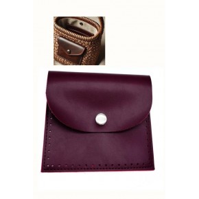 Çanta Aksesuar 14X12.5 cm cm Bordo Renk  Çıtçıtlı Suni Deri Cep