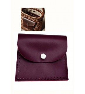 Çanta Aksesuar 14X12.5 cm cm Bordo Renk  Çıtçıtlı Suni Deri Cep