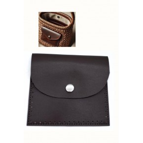 Çanta Aksesuar 14X12.5 cm cm Kahve Renk  Çıtçıtlı Suni Deri Cep