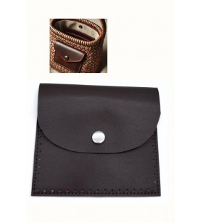 Çanta Aksesuar 14X12.5 cm cm Kahve Renk  Çıtçıtlı Suni Deri Cep