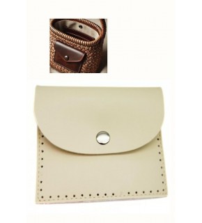 Çanta Aksesuar 14X12.5 cm cm Krem Renk  Çıtçıtlı Suni Deri Cep
