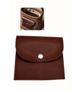 Çanta Aksesuar 14X12.5 cm cm Taba Renk  Çıtçıtlı Suni Deri Cep