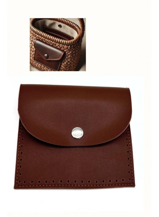 Çanta Aksesuar 14X12.5 cm cm Taba Renk  Çıtçıtlı Suni Deri Cep