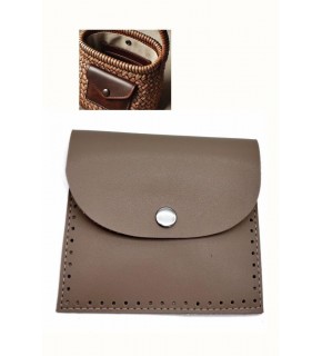 Çanta Aksesuar 14X12.5 cm cm Vizon Renk  Çıtçıtlı Suni Deri Cep