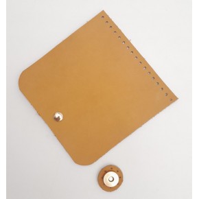 Çanta Aksesuar 14x14 cm Açık Taba Gerçek Deri Çanta Kapağı Light Gold Metalli