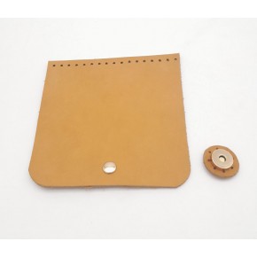 Çanta Aksesuar 14x14 cm Açık Taba Gerçek Deri Çanta Kapağı Light Gold Metalli