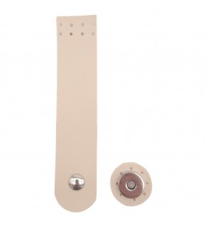 Çanta Aksesuar 14x3 cm Suni Deri Kapak Krem Renk Gümüş Metalli