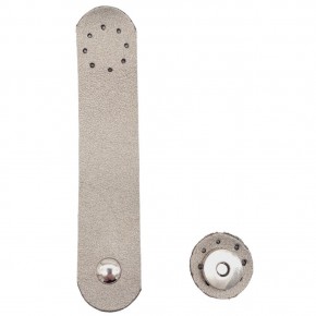 Çanta Aksesuar 14x3 cm Suni Deri Yuva Model Çanta Kapağı Parlak Gri Gümüş Metalli