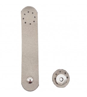 Çanta Aksesuar 14x3 cm Suni Deri Yuva Model Çanta Kapağı Parlak Gri Gümüş Metalli