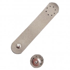 Çanta Aksesuar 14x3 cm Suni Deri Yuva Model Çanta Kapağı Parlak Gri Gümüş Metalli