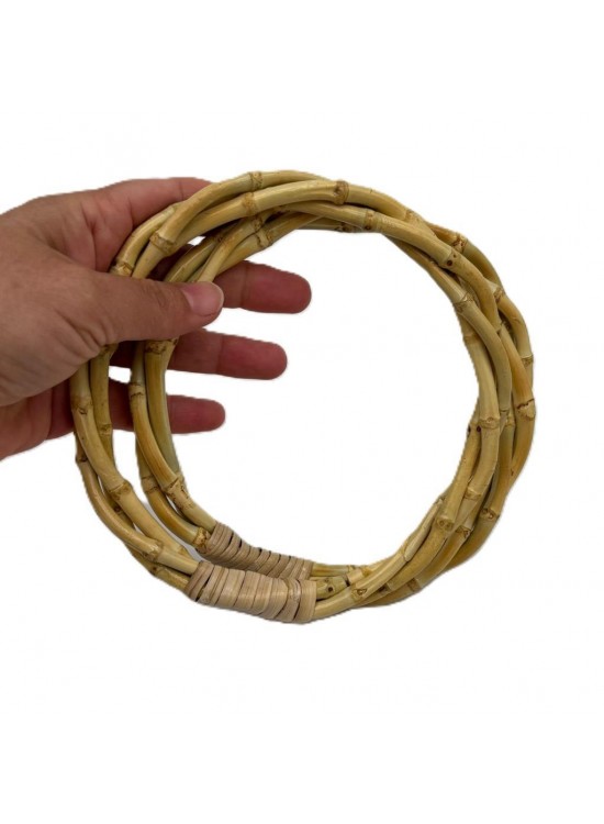 Çanta Aksesuar 15 Cm Çift Gerçek Bambu Çanta Sapı  Sarmal Model