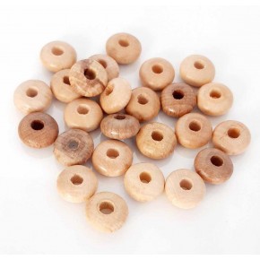 Çanta Aksesuar 15 Mm 10 Adet Açık Renk Ahşap Yassı Boncuk