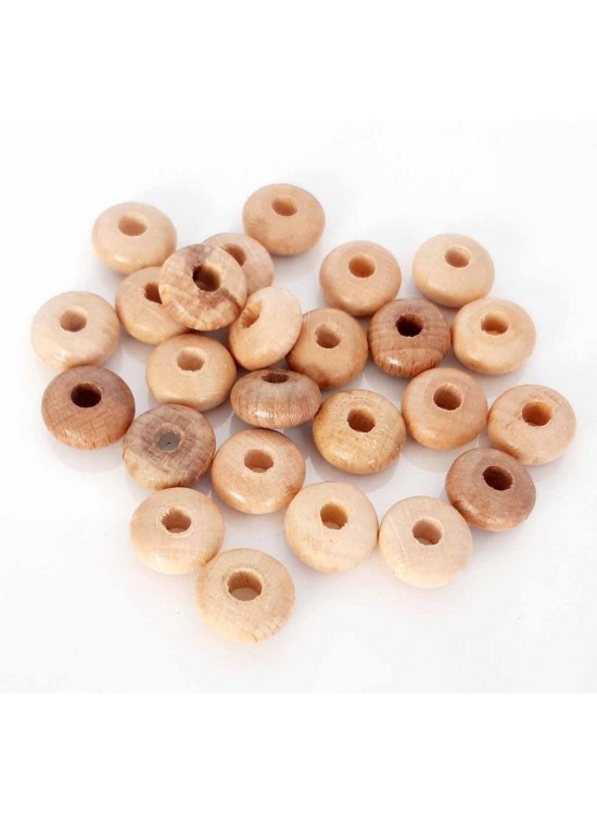Çanta Aksesuar 15 Mm 10 Adet Açık Renk Ahşap Yassı Boncuk