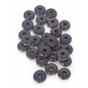 Çanta Aksesuar 15 Mm 10 Adet Koyu Renk Ahşap Yassı Boncuk