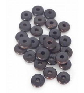 Çanta Aksesuar 15 Mm 10 Adet Koyu Renk Ahşap Yassı Boncuk