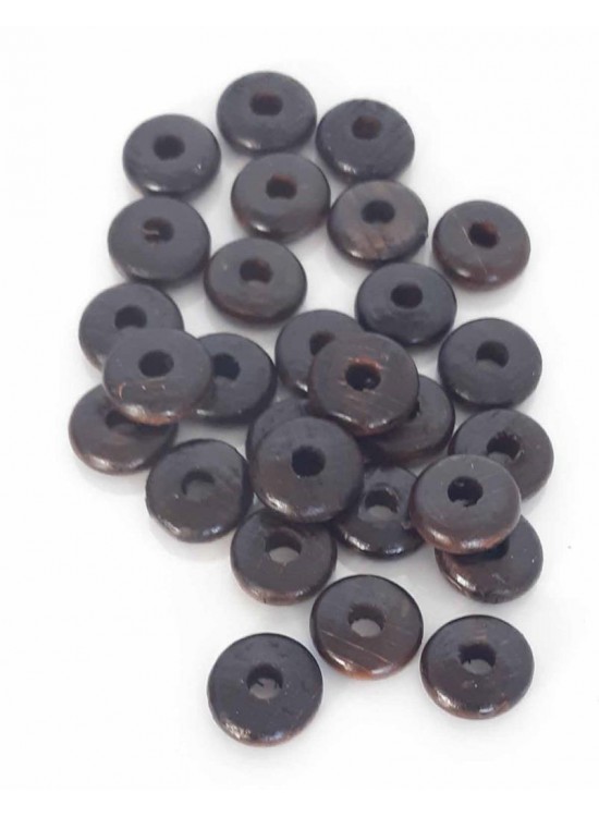 Çanta Aksesuar 15 Mm 10 Adet Koyu Renk Ahşap Yassı Boncuk Çanta Aksesuar 15 Mm 10 Adet Koyu Renk Ahşap Yassı Boncuk