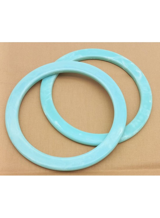 Çanta Aksesuar 15Cm Yuvarlak Akrilik Su Yeşili Mermer Desen Çanta Sapı