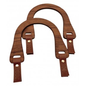 Çanta Aksesuar 15x18 cm Derili  Ahşap Çanta Sapı