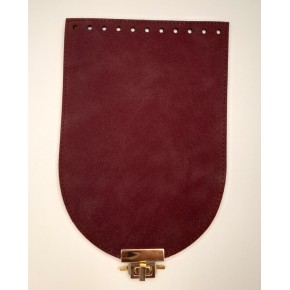 Çanta Aksesuar 15x22 cm Süet Nubuk Deri Bordo Renk Kapak Light Gold Metalli