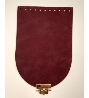 Çanta Aksesuar 15x22 cm Süet Nubuk Deri Bordo Renk Kapak Light Gold Metalli