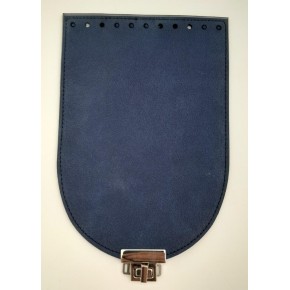 Çanta Aksesuar 15x22 cm Süet Nubuk Deri Lacivert Renk Kapak Gümüş Metalli