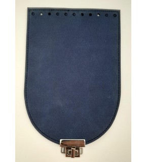 Çanta Aksesuar 15x22 cm Süet Nubuk Deri Lacivert Renk Kapak Gümüş Metalli