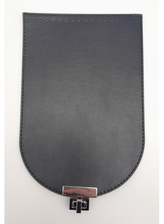 Çanta Aksesuar 15x22 cm Suni Deri Siyah Renk Kapak Gümüş Metalli