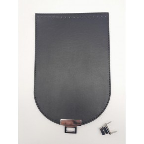 Çanta Aksesuar 15x22 cm Suni Deri Siyah Renk Kapak Gümüş Metalli