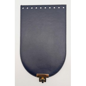 Çanta Aksesuar 15x24 cm Suni Deri Lacivert Renk Kapak Light Gold Metalli