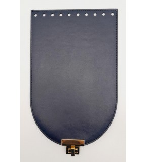 Çanta Aksesuar 15x24 cm Suni Deri Lacivert Renk Kapak Light Gold Metalli