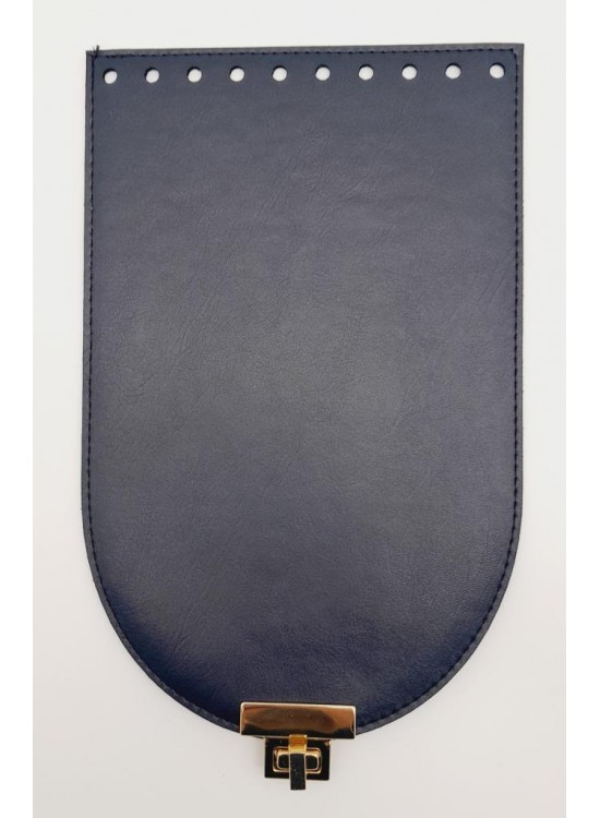 Çanta Aksesuar 15x24 cm Suni Deri Lacivert Renk Kapak Light Gold Metalli