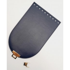 Çanta Aksesuar 15x24 cm Suni Deri Lacivert Renk Kapak Light Gold Metalli