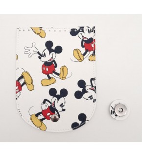 Çanta Aksesuar 16x12 cm Suni Deri Miki Mouse Desenli Kapak Füme Metalli