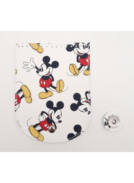 Çanta Aksesuar 16x12 cm Suni Deri Miki Mouse Desenli Kapak Füme Metalli