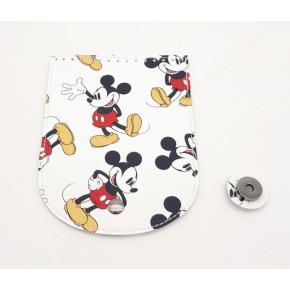 Çanta Aksesuar 16x12 cm Suni Deri Miki Mouse Desenli Kapak Füme Metalli