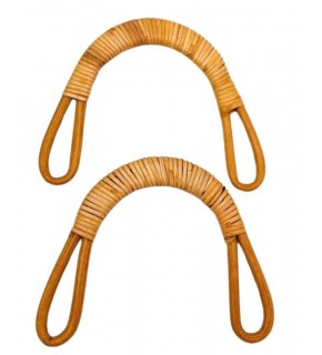 Çanta Aksesuar 16x15 cm Çift Gerçek Bambu Çanta Sapı