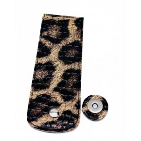 Çanta Aksesuar 16x6 cm Mıknatıslı  Suni Deri Kapak Leopar  Renk Gümüş Renk Metalli