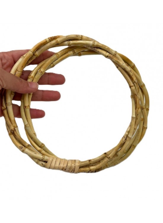 Çanta Aksesuar 17 Cm Çift Gerçek Bambu Çanta Sapı  Sarmal Model