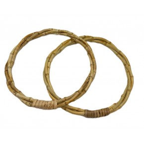 Çanta Aksesuar 17 Cm Çift Gerçek Bambu Çanta Sapı  Sarmal Model