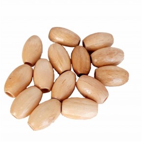 Çanta Aksesuar 17 Mm 10 Adet Açık Renk Ahşap Oval Boncuk
