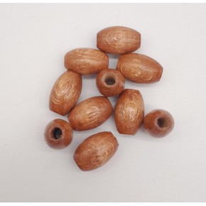 Çanta Aksesuar 17 mm Ahşap Oval Boncuk Taba Renk 10 Adet