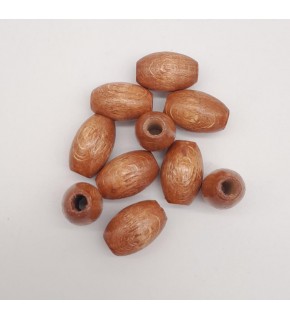 Çanta Aksesuar 17 mm Ahşap Oval Boncuk Taba Renk 10 Adet