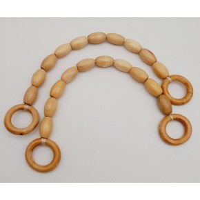 Çanta Aksesuar 17 mm Oval Ahşap Boncuklu 40 cm Çanta Sapı