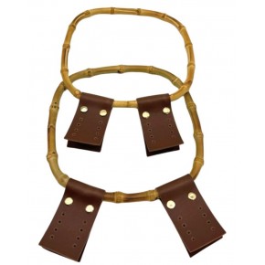 Çanta Aksesuar 18 Cm Derili Gerçek Bambu Çanta Sapı