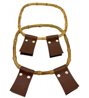 Çanta Aksesuar 18 Cm Derili Gerçek Bambu Çanta Sapı