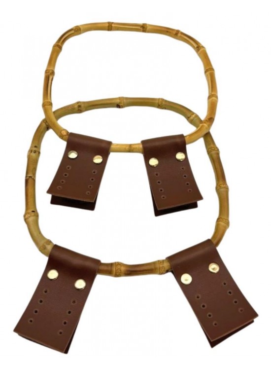 Çanta Aksesuar 18 Cm Derili Gerçek Bambu Çanta Sapı Çanta Aksesuar 18 Cm Derili Gerçek Bambu Çanta Sapı