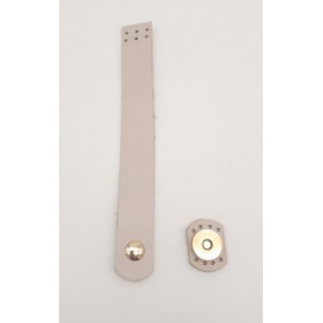 Çanta Aksesuar 18x2,3 cm Bej Gerçek Deri Düz Çanta Kapağı Light Gold Metalli